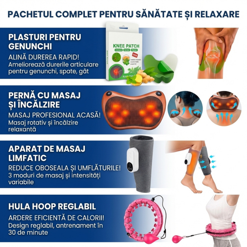 Pachetul pentru Stare de Bine: Masaj + Plasturi + Pernă + Hula Hoop