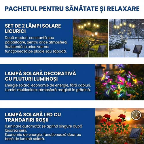 Pachetul Grădina Spectaculoasă: Fluturi + Trandafiri + Licurici