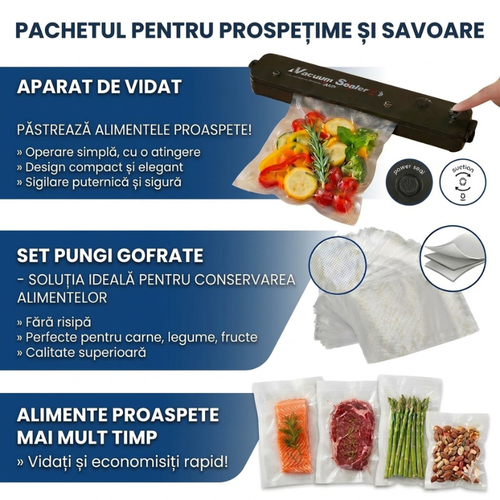 Pachetul Conservare Rapidă: Vidat + Pungi