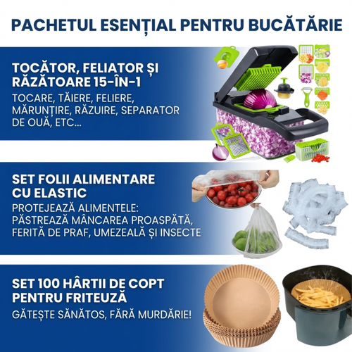 Pachetul Bucătăria Eficientă: Toacă, Protejează, Gătește